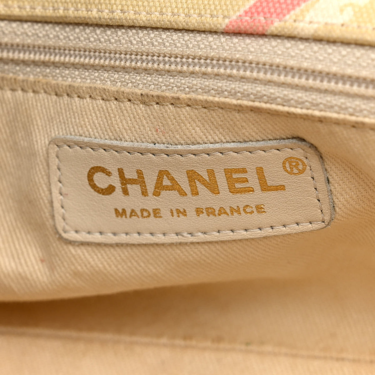 Canvas Small Printed Eiffel Tower Flap Bag Beige Multicolor