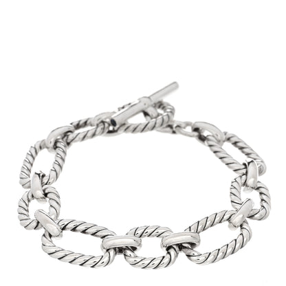 David Yurman Sterling Silver Blue Sapphire 12.5mm Cushion Link Bracelet 1 of 3
