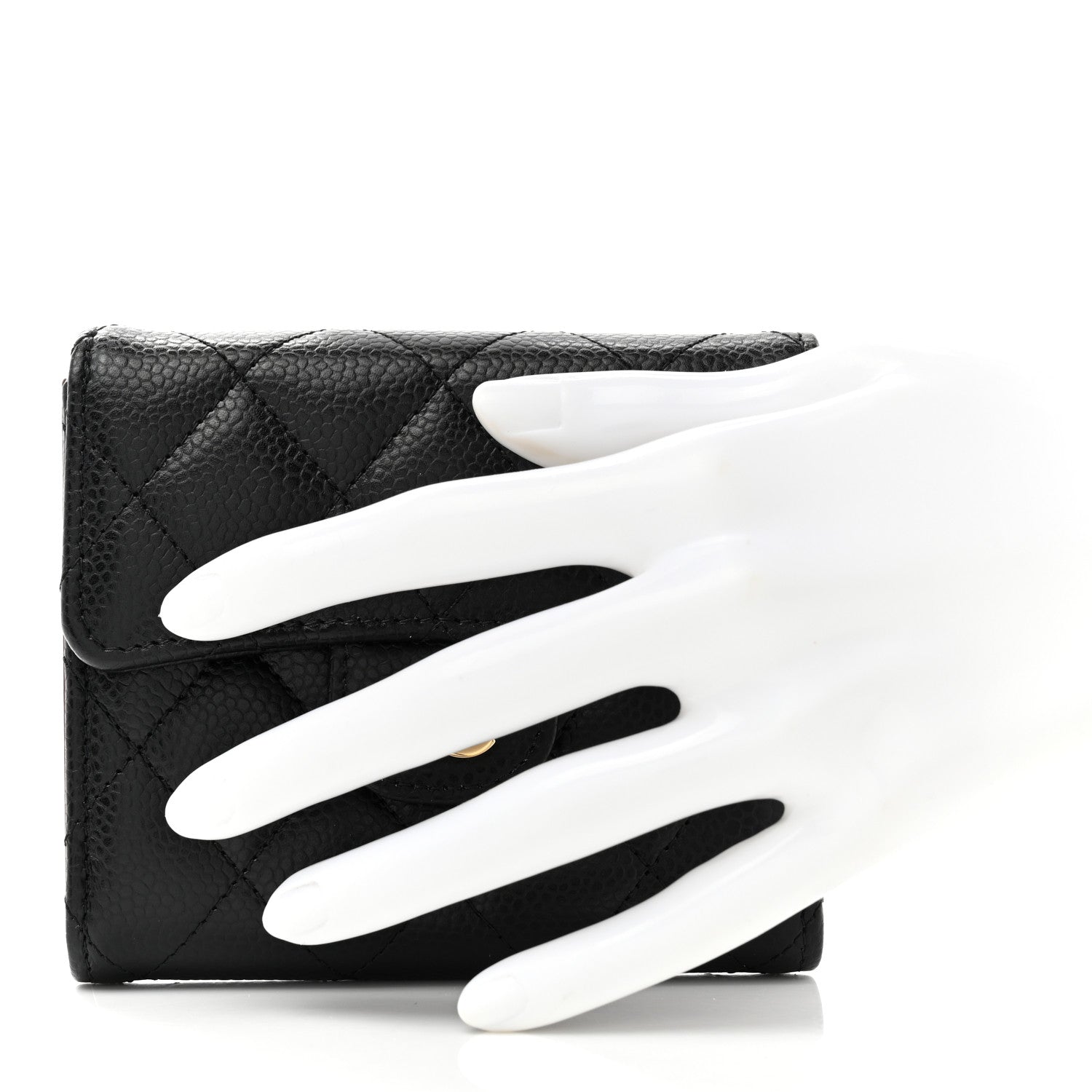 Chanel Caviar Quilted Compact Flap Wallet Black 2 of 8