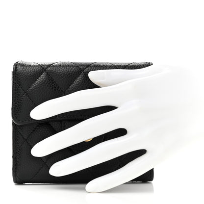 Chanel Caviar Quilted Compact Flap Wallet Black 2 of 8