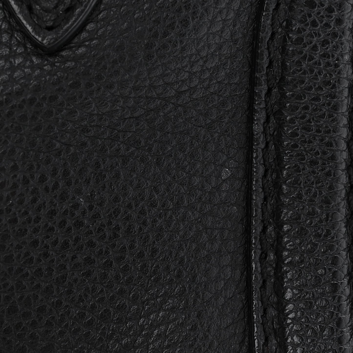 Pebbled Calfskin Mini Skull Padlock Zip Around Tote Black