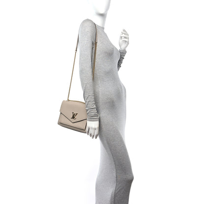Louis Vuitton Soft Calfskin Mylockme Chain Bag BB Greige 2 of 10