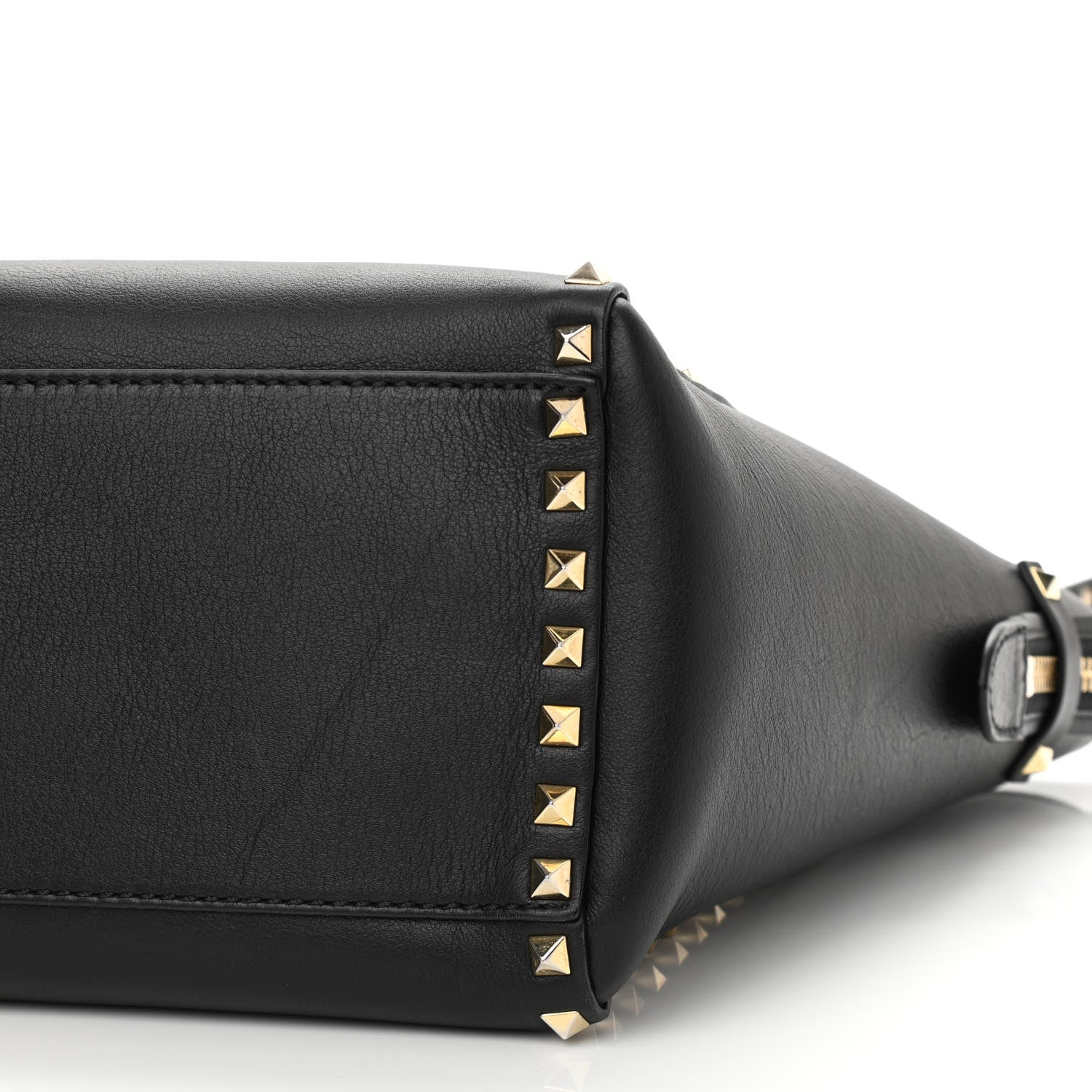Valentino Garavani Vitello Rockstud Double Handle Tote Black 9 of 12