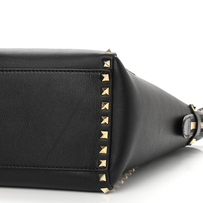Valentino Garavani Vitello Rockstud Double Handle Tote Black 9 of 12