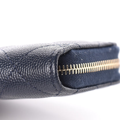 Chanel Caviar Quilted Zip Coin Purse Dark Blue 7 of 9