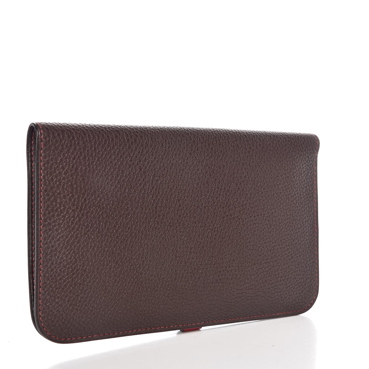 Togo Dogon Duo Wallet Chocolate Rouge Garance
