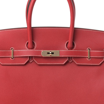 Hermes Epsom Candy Birkin 35 Rouge Casaque Bleu Thalassa 8 of 16
