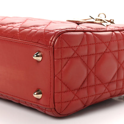 Christian Dior Lambskin Cannage Small Lucky Badges My Lady Dior Red 10 of 12