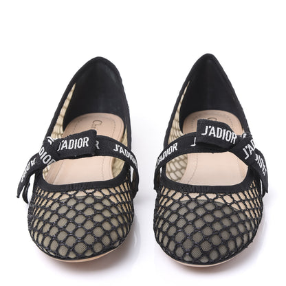 Christian Dior Resille Ribbon Miss J'Adior Ballet Flat 38 Black 3 of 8