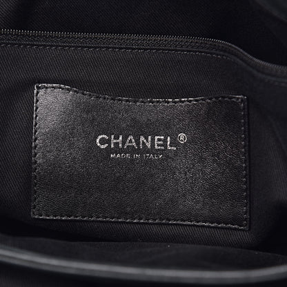 Chanel Iridescent Calfskin Extra Large Just Mademoiselle Bowling Bag Black 7 of 15