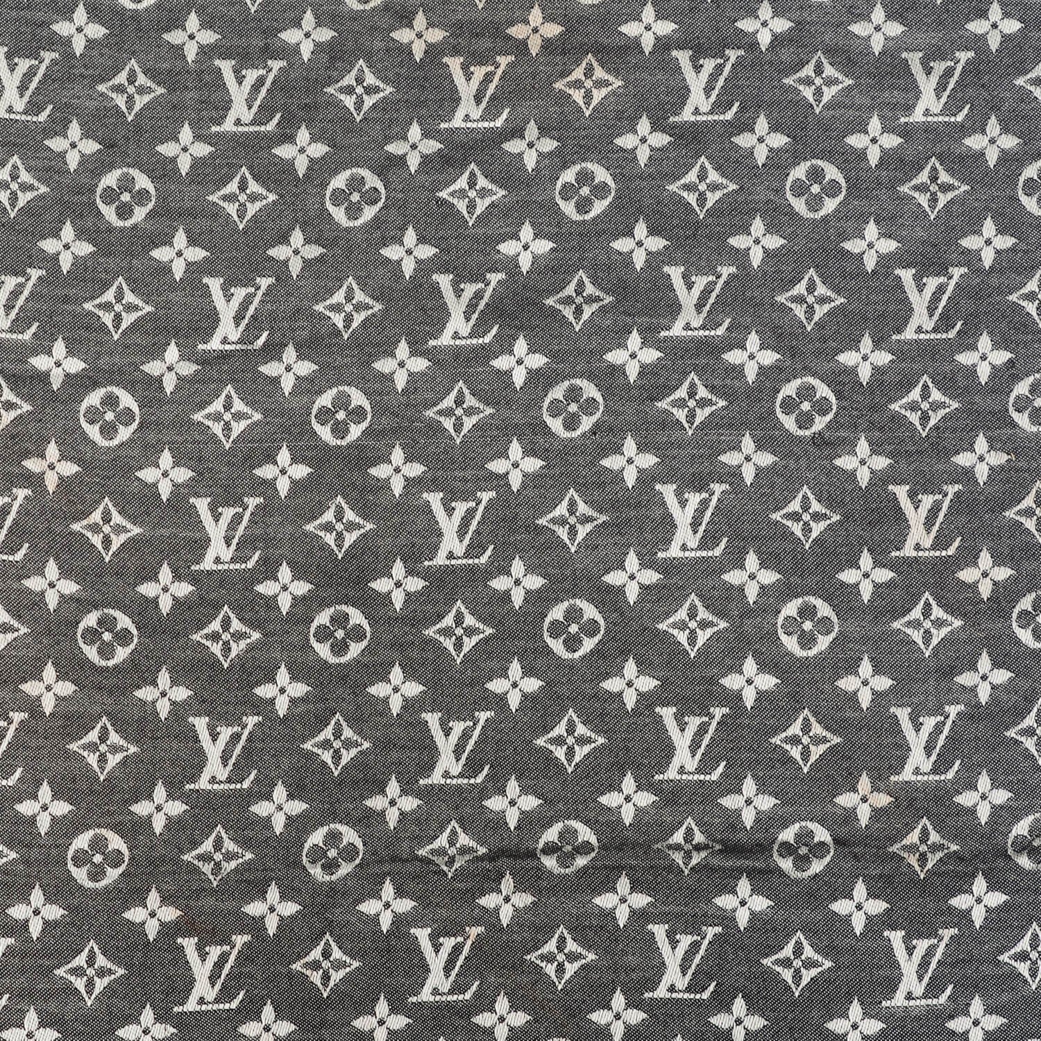 Louis Vuitton Wool Silk Monogram Denim Shawl Black 1 of 6