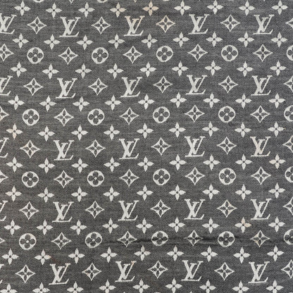 Louis Vuitton Wool Silk Monogram Denim Shawl Black 1 of 6