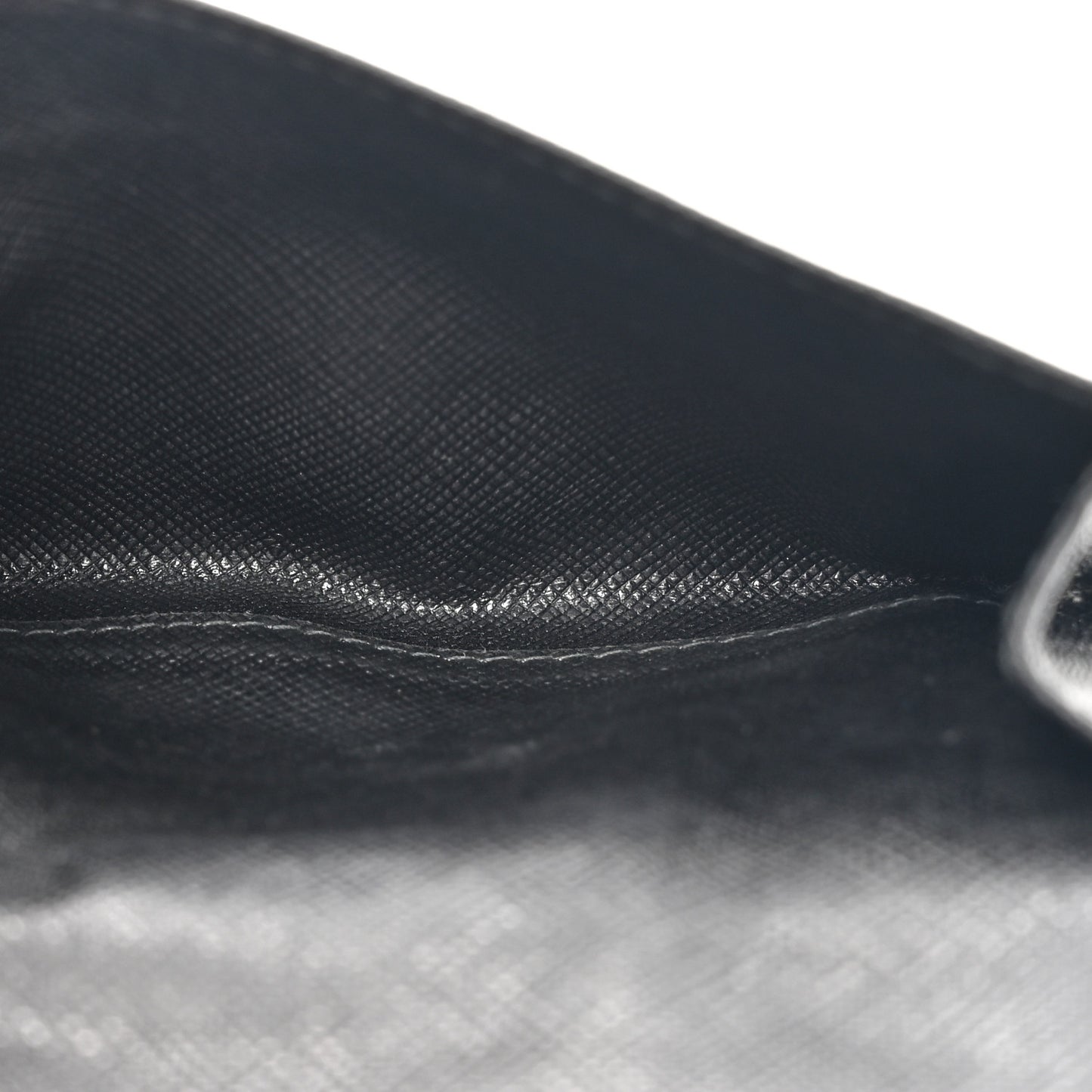 Saffiano Small Triangle Bi-Fold Wallet Black