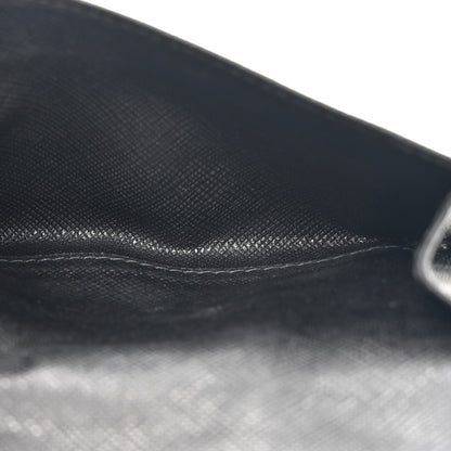 Prada Saffiano Small Triangle Bi-Fold Wallet Black 7 of 11