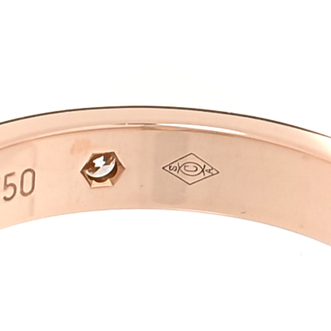 18K Pink Gold Diamond 3mm C De Cartier Wedding Band Ring 48 4.5