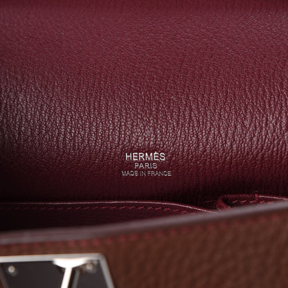 Hermes Taurillon Clemence Jypsiere 28 Marron D'Inde Rouge H 6 of 8