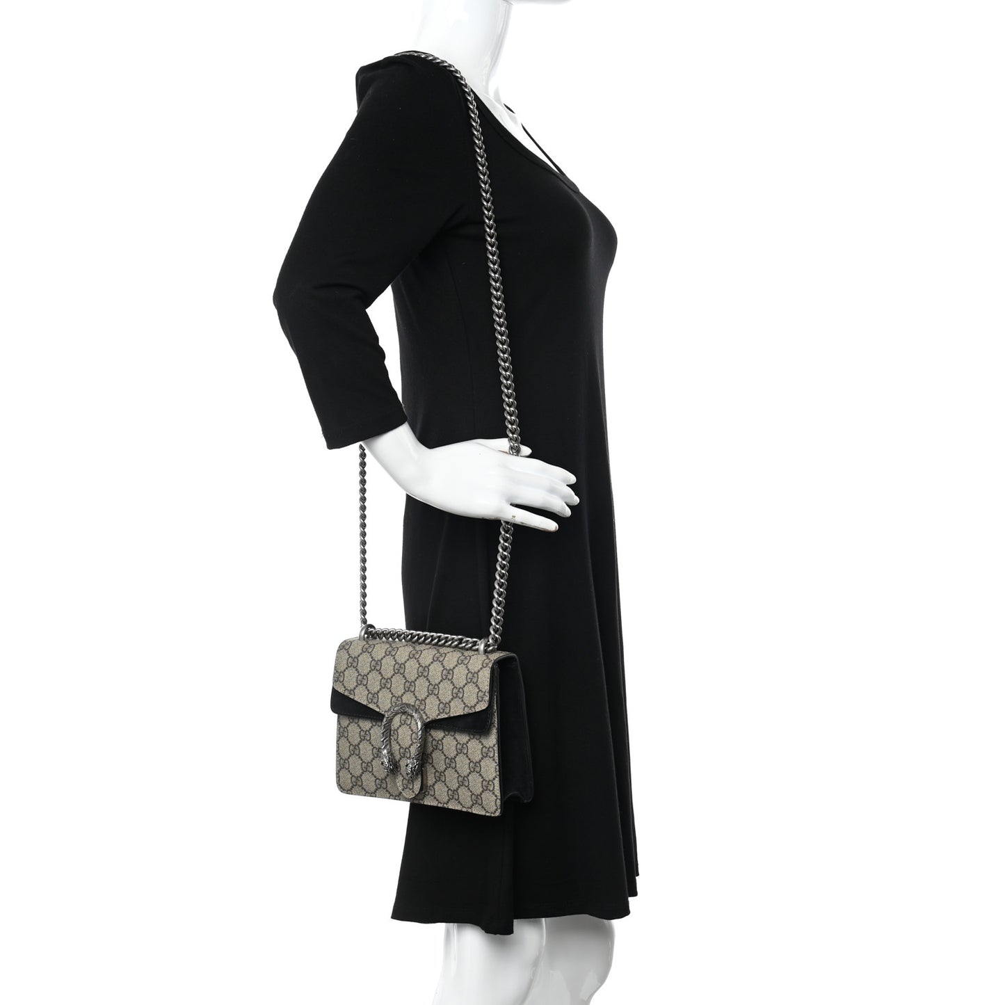 GG Supreme Monogram Mini Dionysus Shoulder Bag Black