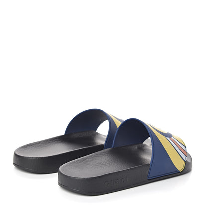 Gucci Rubber GG Rainbow Mens Pursuit Pool Slide Sandals 9 Electric Blue Multicolor 4 of 9