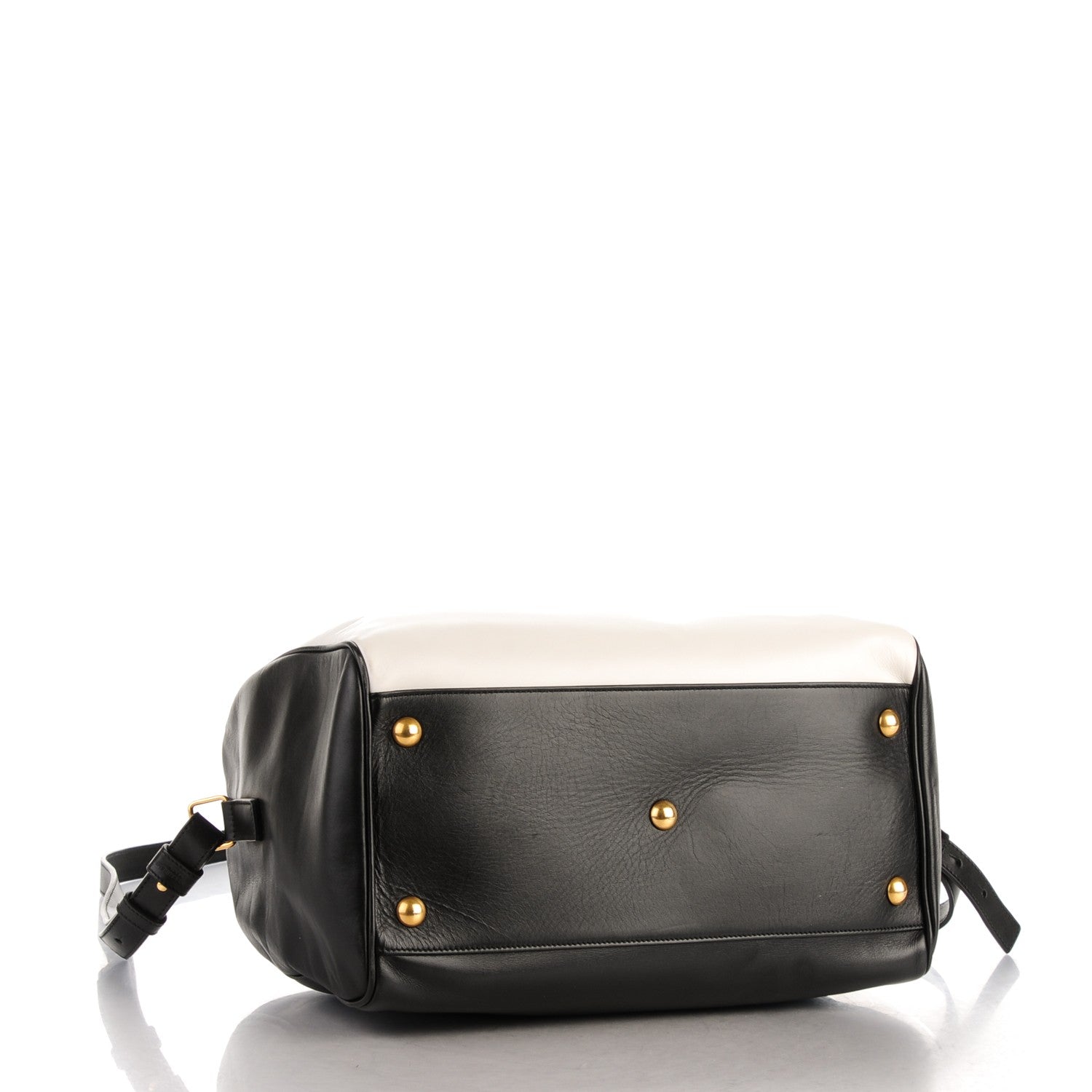 Saint Laurent Smooth Calfskin Bi-Color Duffle 6 Black White 4 of 9