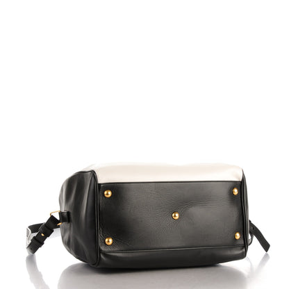 Saint Laurent Smooth Calfskin Bi-Color Duffle 6 Black White 4 of 9