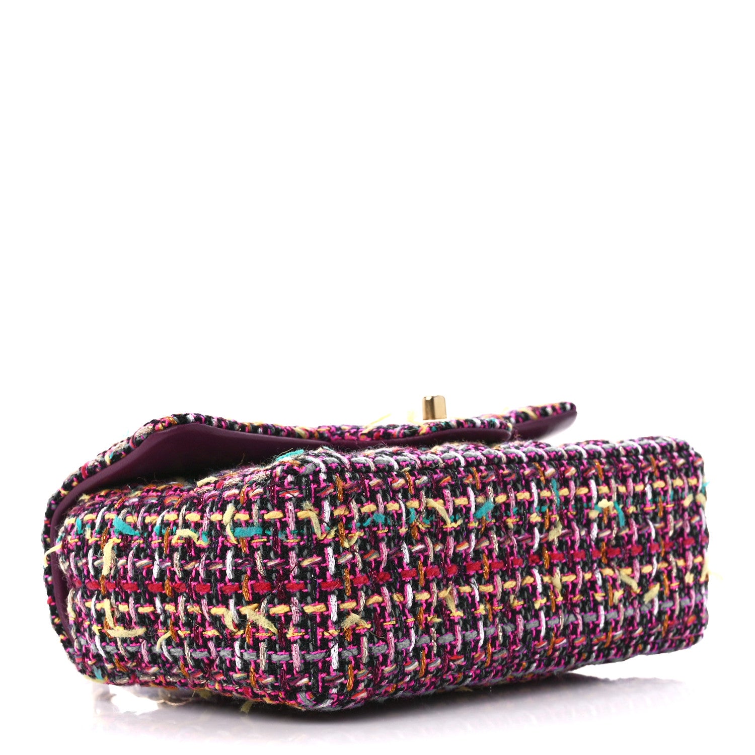 Chanel Tweed Quilted Mini Rectangular Flap Pink Multicolor 4 of 13