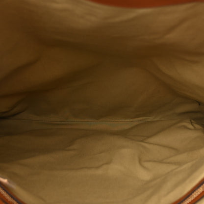 Gucci Vintage Canvas Calfskin Web Flat Tote Sand Light Cuir 5 of 10