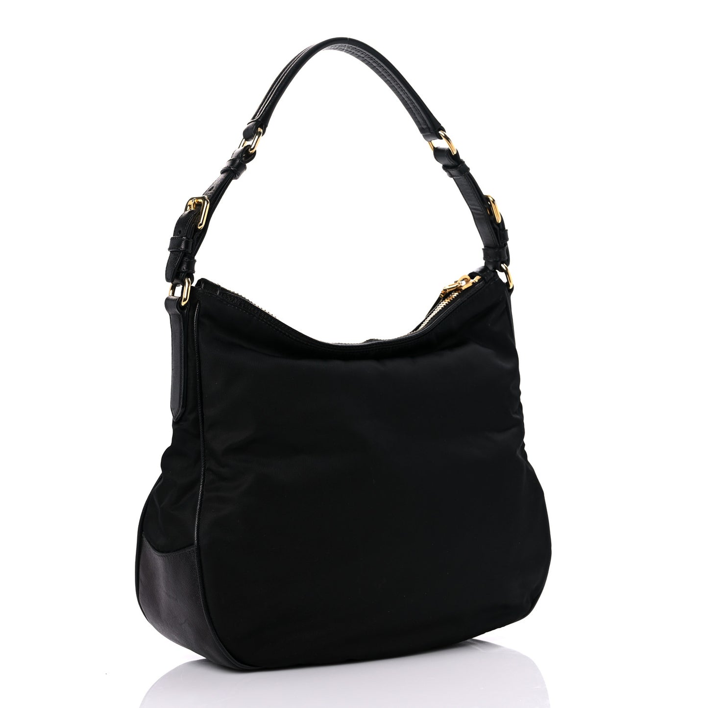 Tessuto Nylon Saffiano Hobo Black