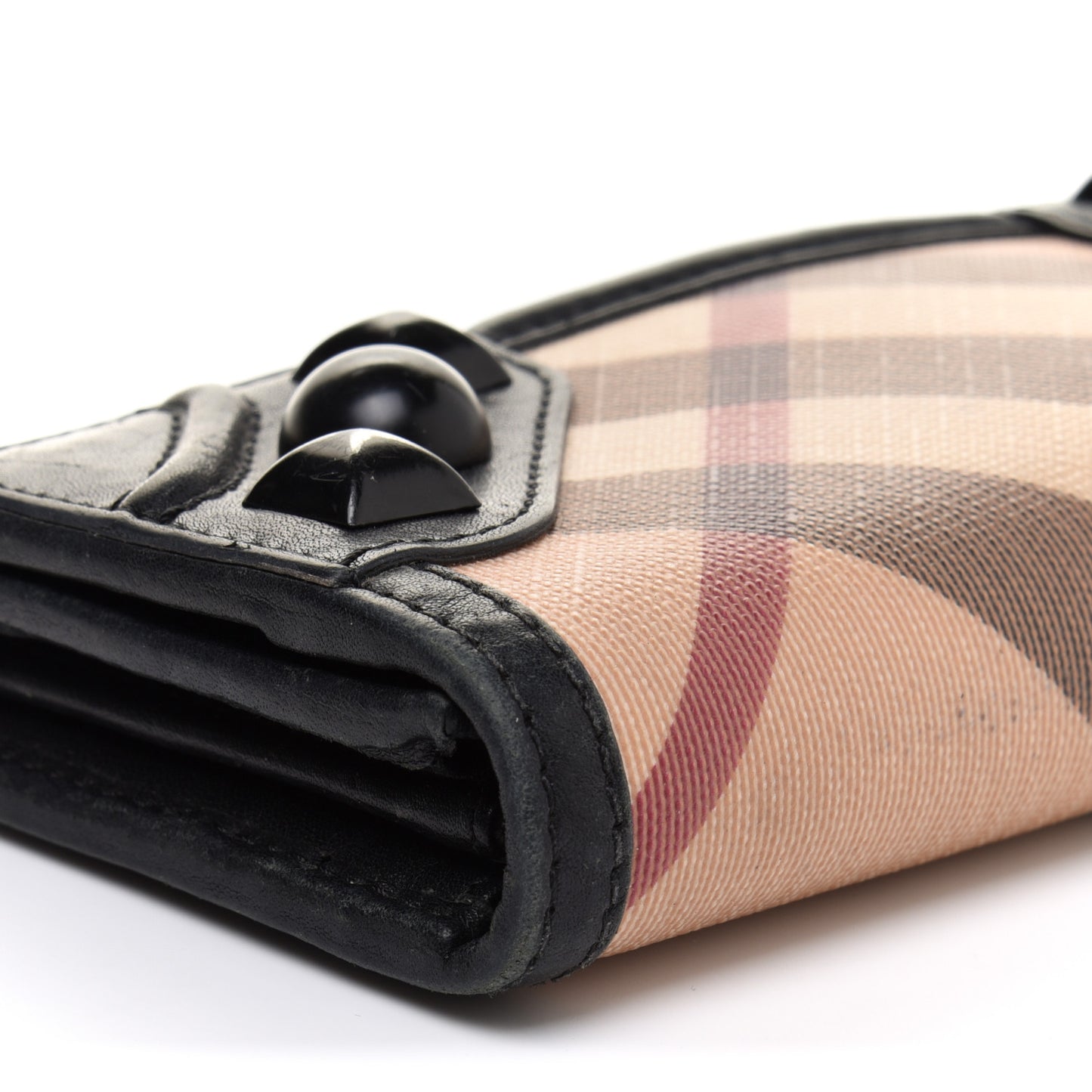 Nova Check Mega Stud Continental Wallet Black