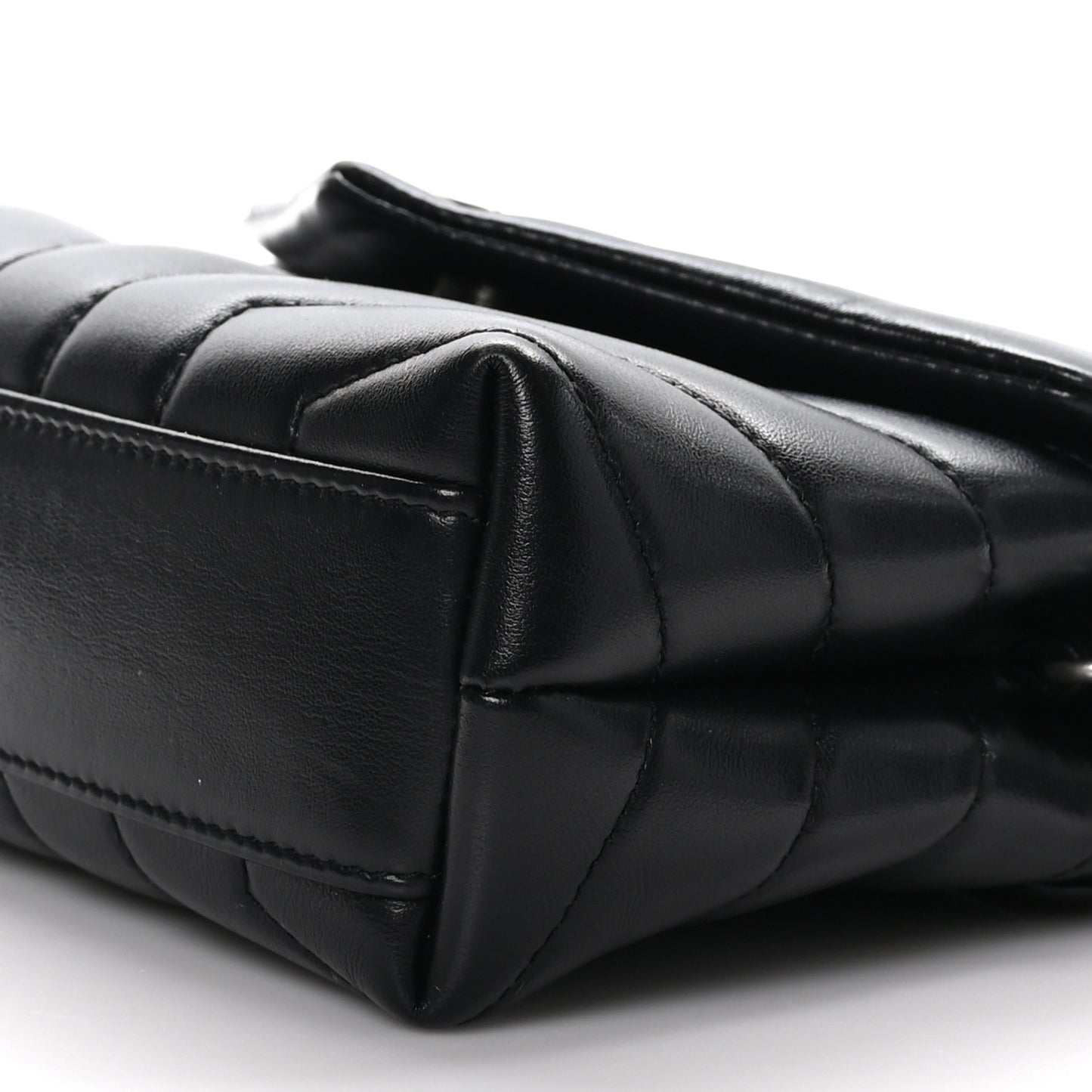 Calfskin Y Quilted Monogram Toy Loulou Crossbody Bag Black