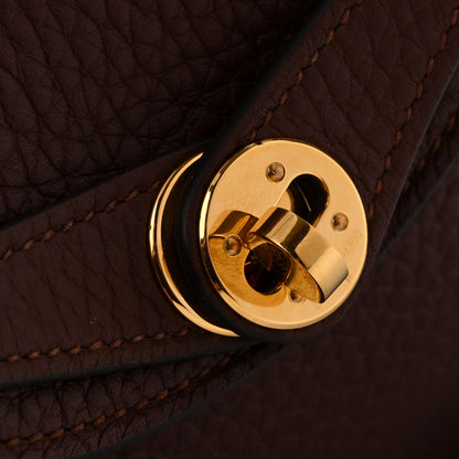 Hermes Taurillon Clemence Mini Lindy 20 Terre 11 of 12