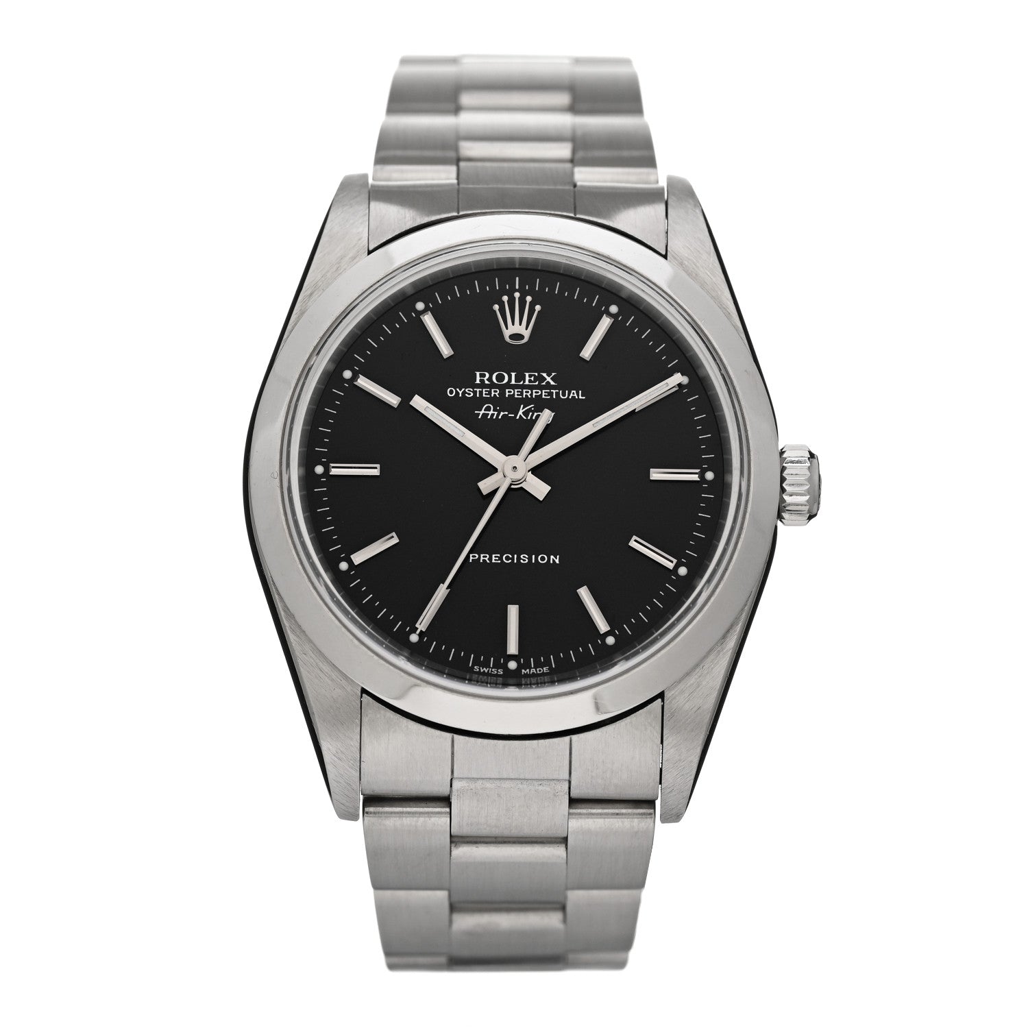 Rolex Stainless Steel 34mm Air-King Oyster Perpetual Precision Watch Black 14000 1 of 4