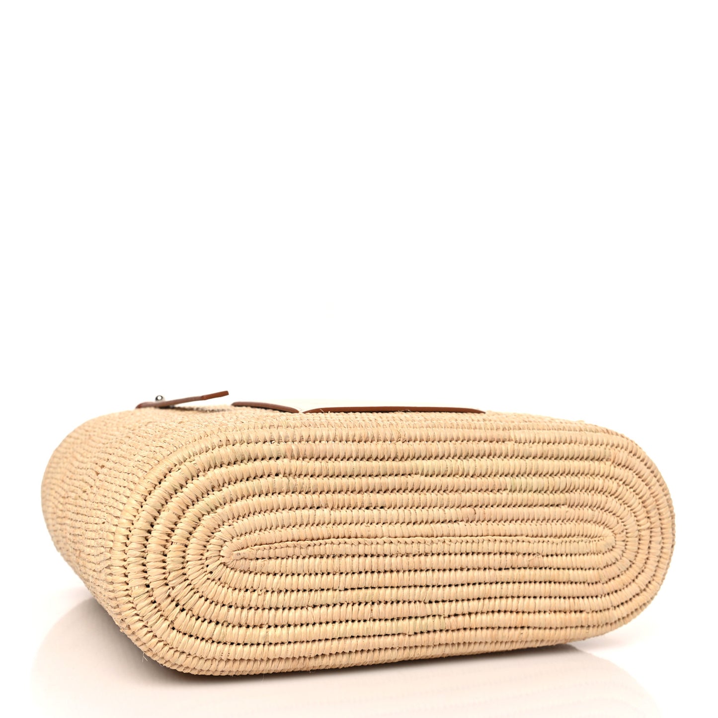 Raffia Square Small Basket Tote Bag Natural White