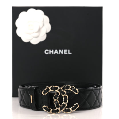 Chanel Calfskin Quilted CC Chain Belt 90 36 Black 6 of 6