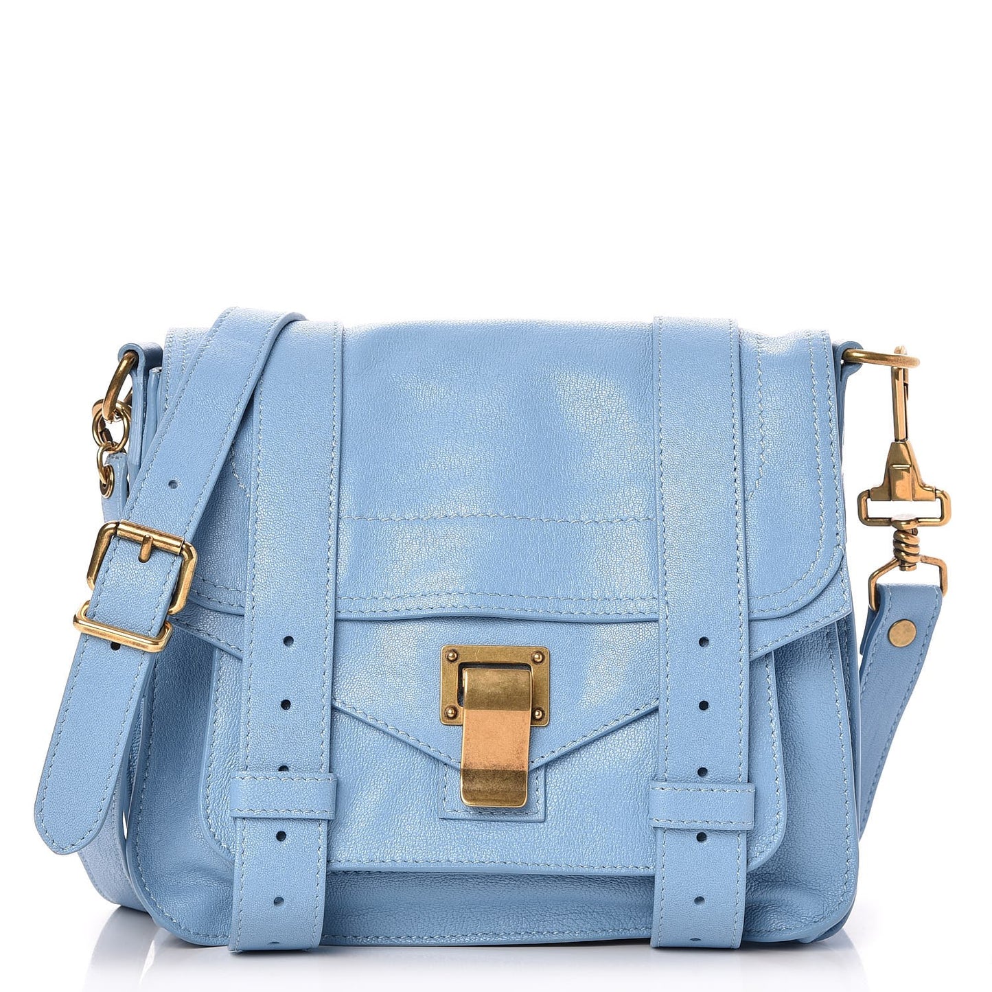 Lambskin PS1 Mini Pouch Messenger Bag Light Blue
