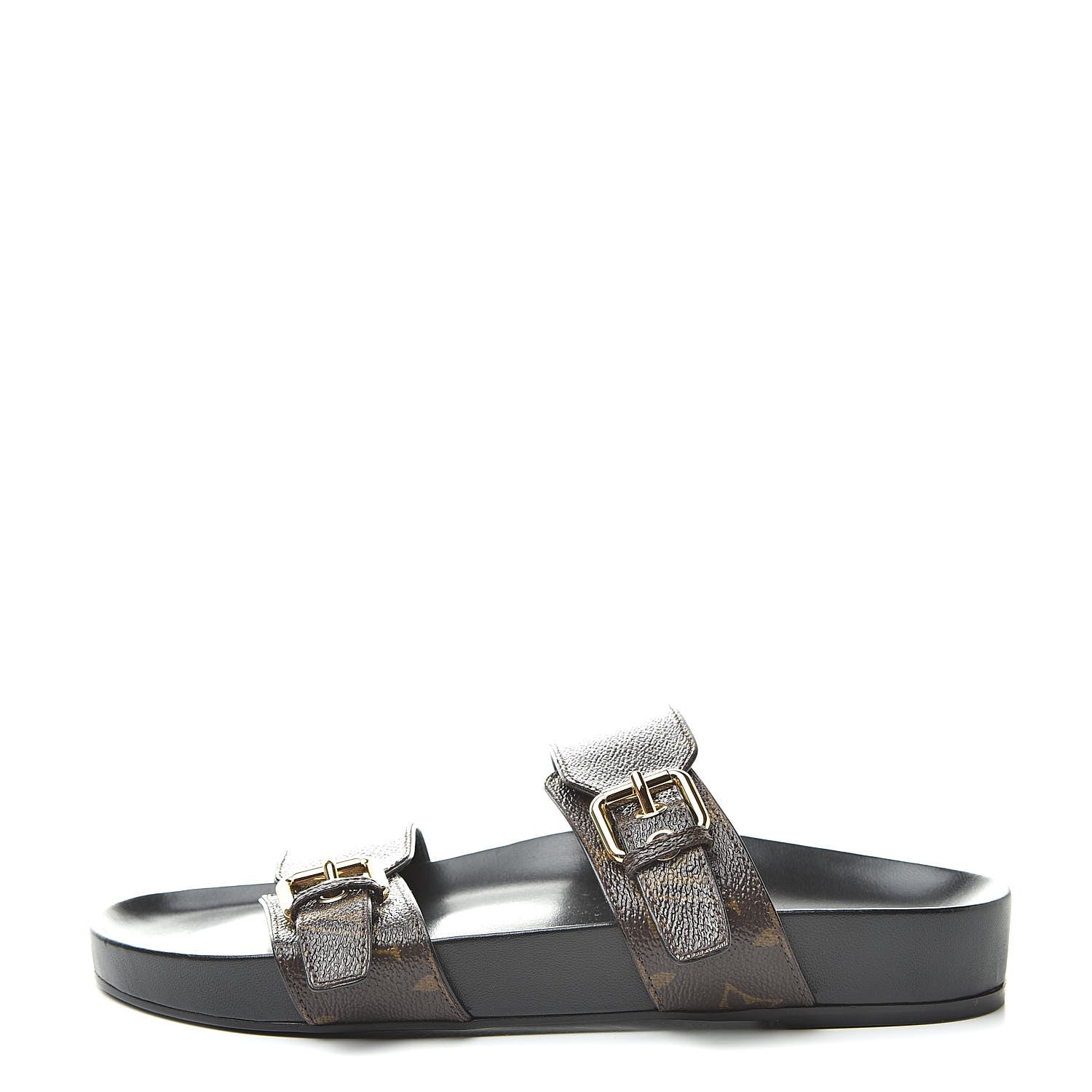 Louis Vuitton Monogram Bom Dia Mule Sandals 38.5 Black 1 of 8