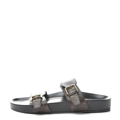 Louis Vuitton Monogram Bom Dia Mule Sandals 38.5 Black 1 of 8