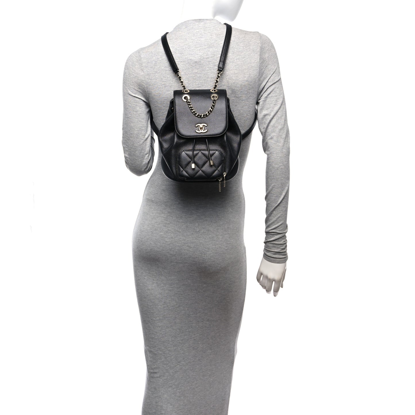 Caviar Quilted Mini Business Affinity Backpack Black