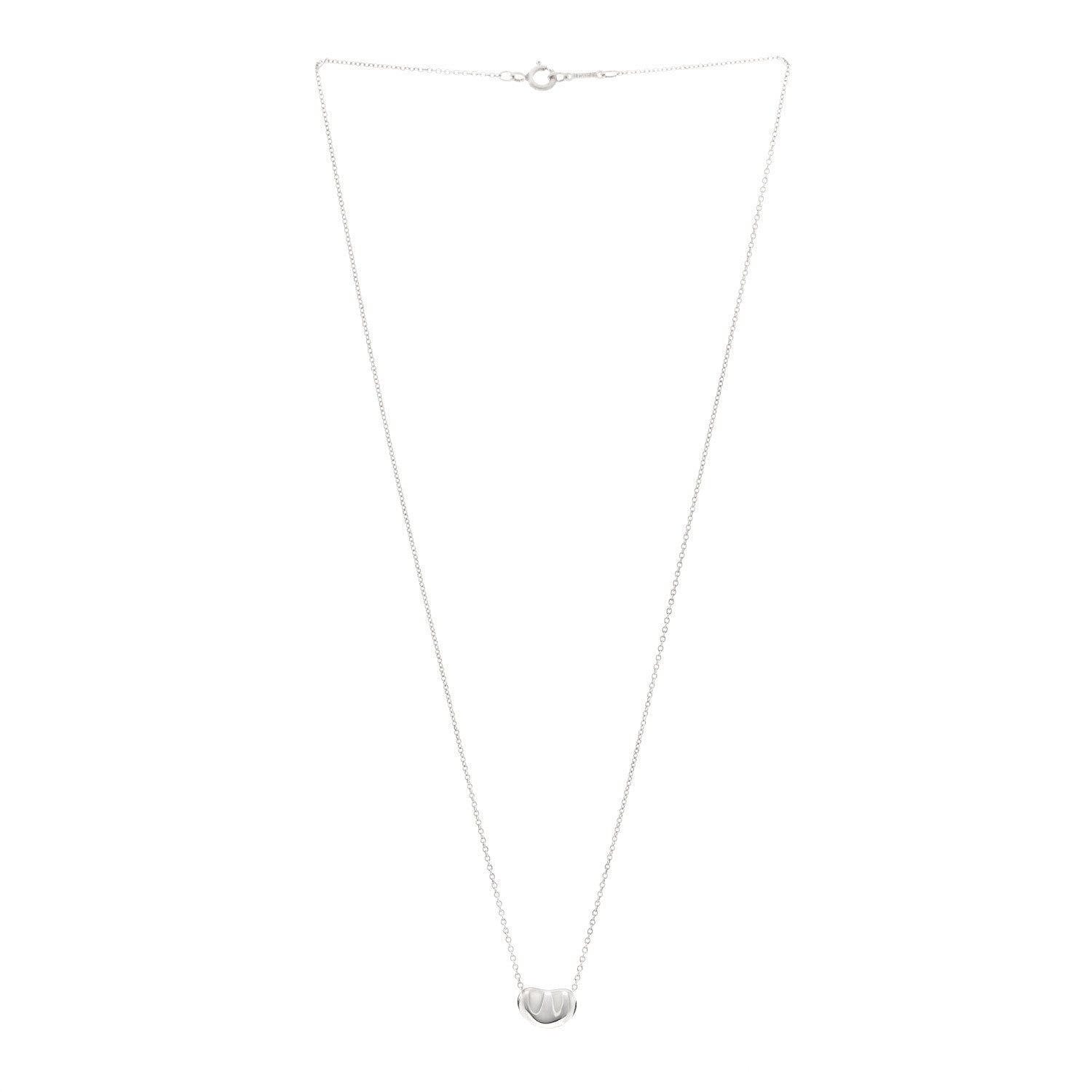 Tiffany Sterling Silver 11mm Elsa Peretti Bean Pendant Necklace 3 of 4