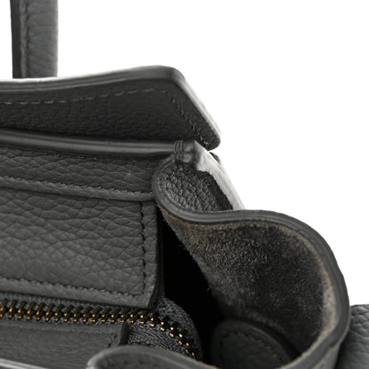 Celine Drummed Calfskin Nano Luggage Kohl 16 of 16