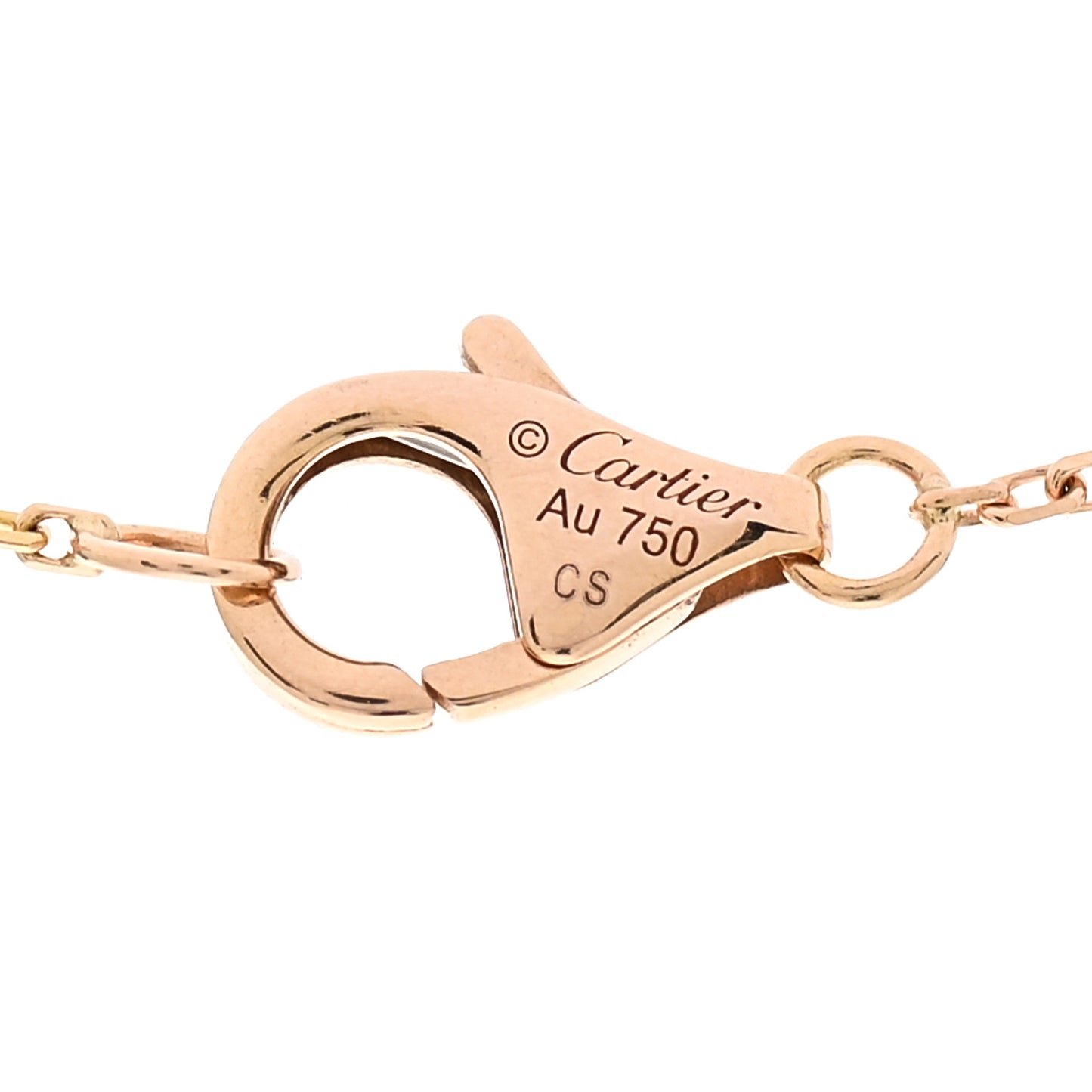 18K Pink Gold Diamond Black Onyx XS Amulette de Cartier Pendant Necklace