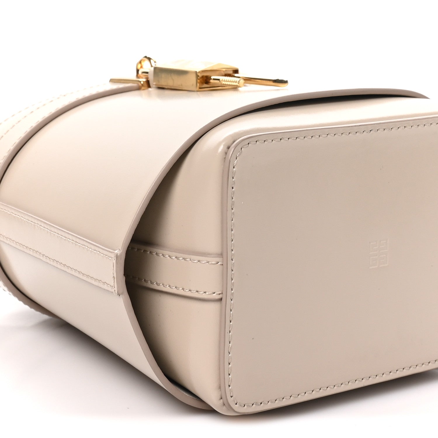 Givenchy Box Calfskin Shark Lock Bucket Bag Beige 8 of 9