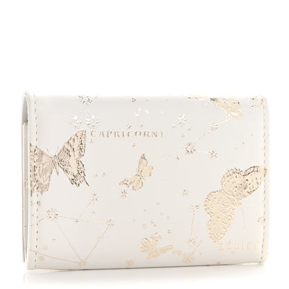 Christian Dior Calfskin Zodiac Print Caro Medium Wallet White Multicolor 3 of 7
