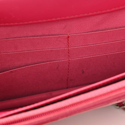 Chanel Patent Calfskin Quilted Wallet On Chain WOC Pink 13 of 15