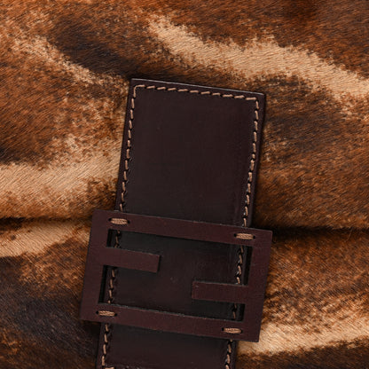 Fendi Calf Hair Zebra Print Baguette Brown 7 of 9