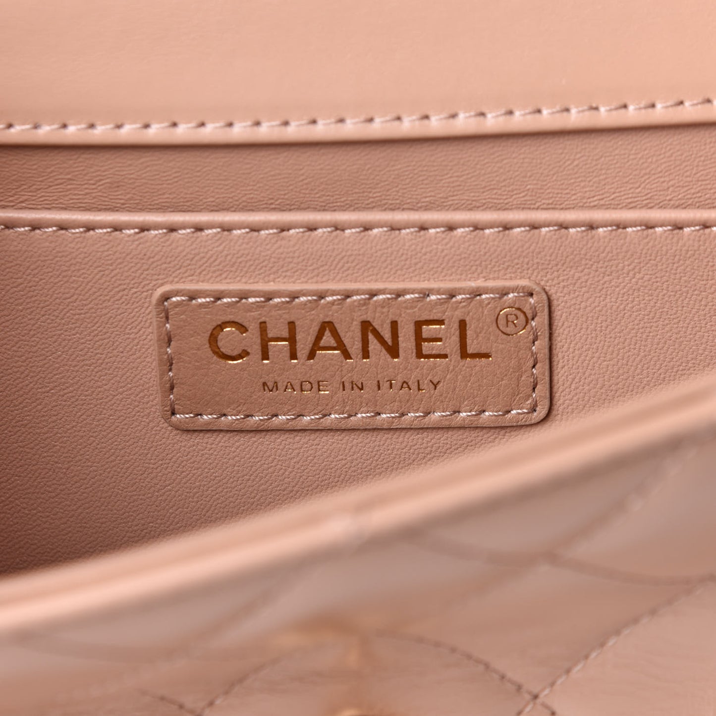 Calfskin Quilted Perfect Fit Flap Beige