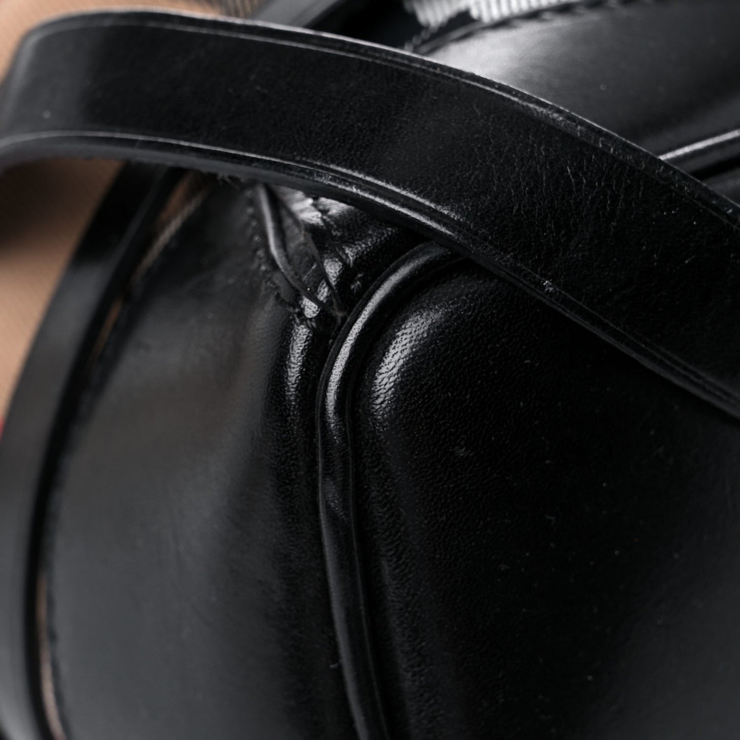 House Check Bridle Calfskin Medium Gosford Hobo Black