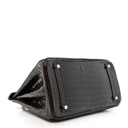 Hermes Shiny Porosus Crocodile Birkin 30 Macassar 4 of 9