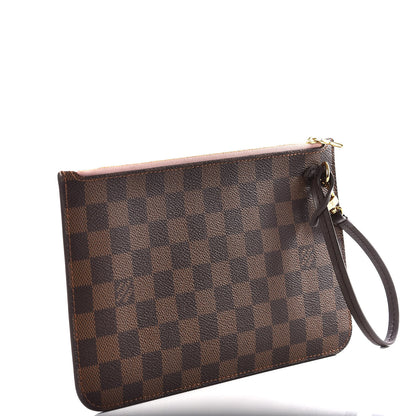 Louis Vuitton Damier Ebene Neverfull MM GM Pochette Rose Ballerine 2 of 10
