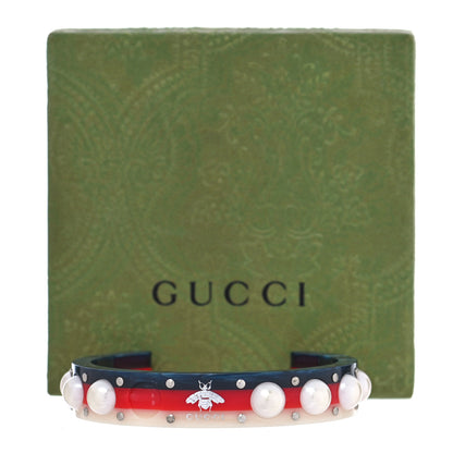 Gucci Web Pearl Cuff 16 Blue Red 4 of 4