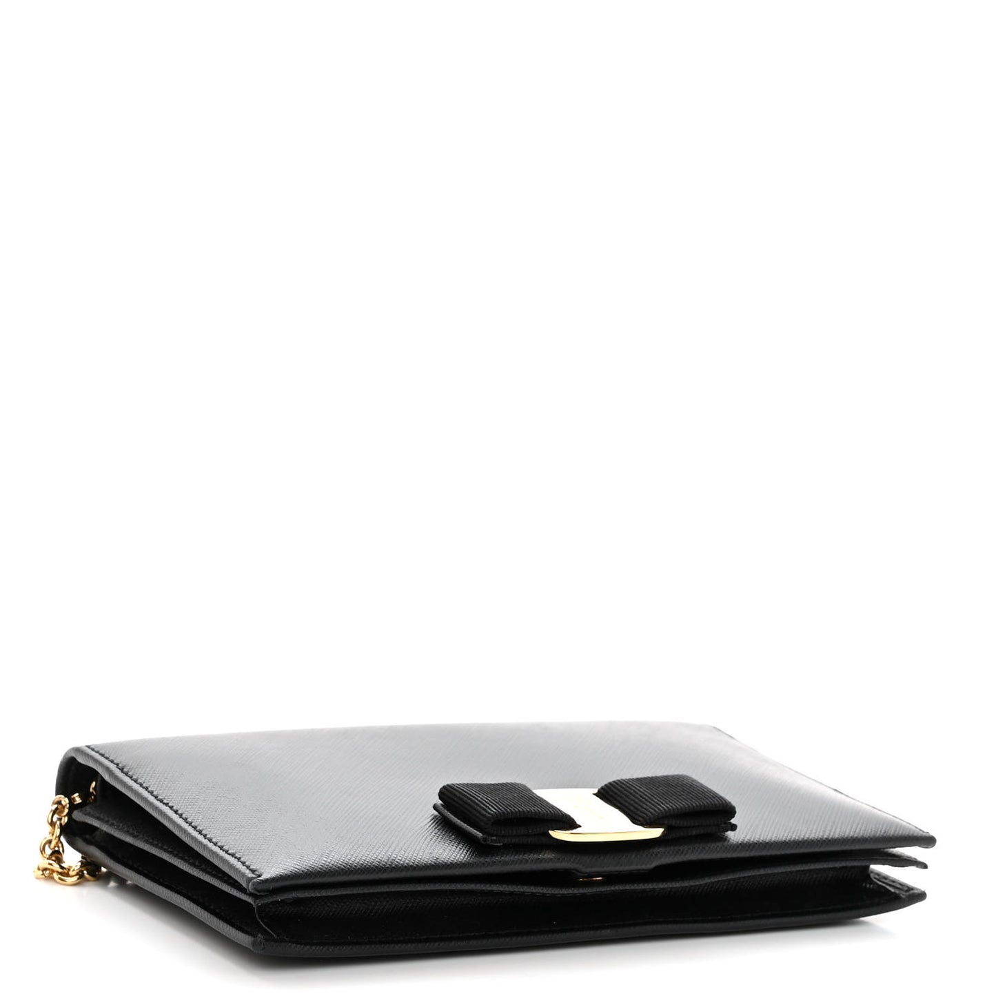 Calfskin Vara Wallet On Chain Black